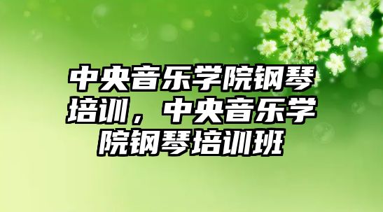 中央音樂學院鋼琴培訓，中央音樂學院鋼琴培訓班