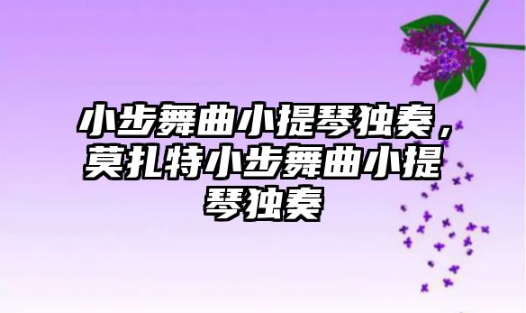 小步舞曲小提琴獨奏，莫扎特小步舞曲小提琴獨奏