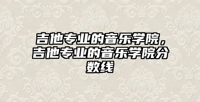 吉他專業的音樂學院，吉他專業的音樂學院分數線