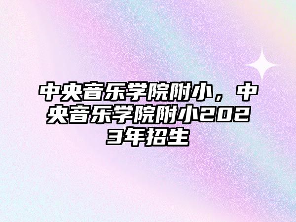 中央音樂學(xué)院附小，中央音樂學(xué)院附小2023年招生