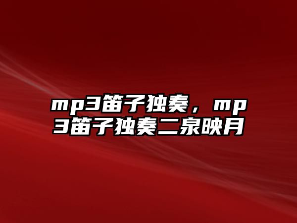 mp3笛子獨奏，mp3笛子獨奏二泉映月