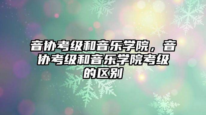 音協考級和音樂學院，音協考級和音樂學院考級的區別