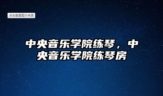 中央音樂學院練琴，中央音樂學院練琴房