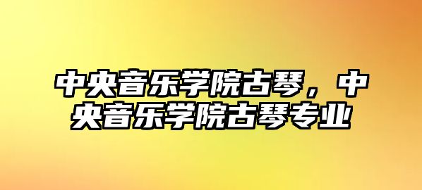 中央音樂學院古琴，中央音樂學院古琴專業