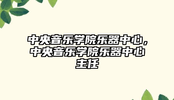 中央音樂學院樂器中心，中央音樂學院樂器中心主任