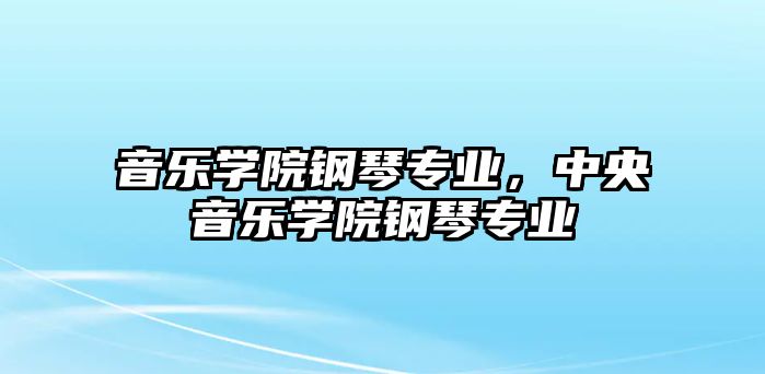 音樂學院鋼琴專業，中央音樂學院鋼琴專業