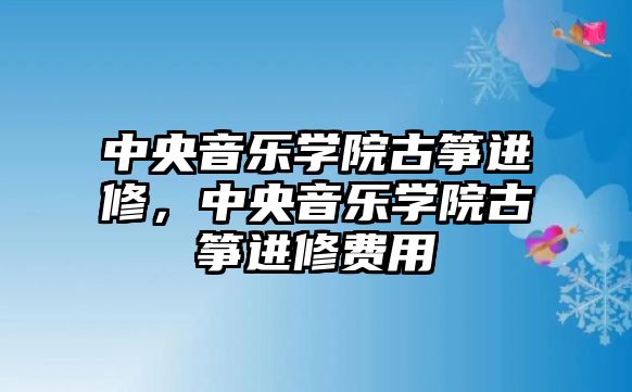 中央音樂學院古箏進修，中央音樂學院古箏進修費用