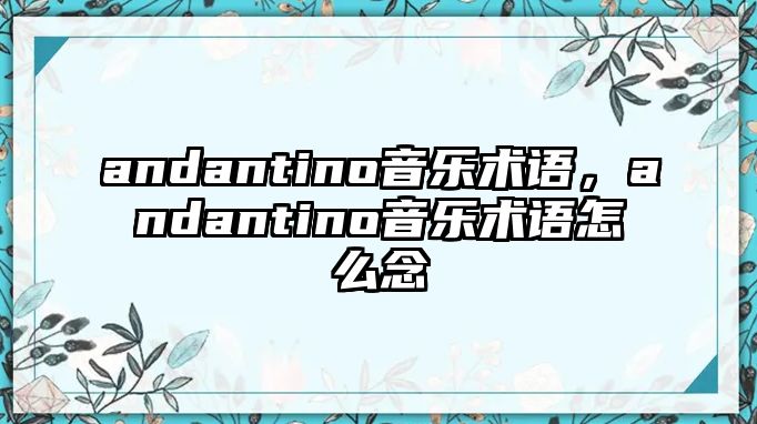 andantino音樂術(shù)語，andantino音樂術(shù)語怎么念