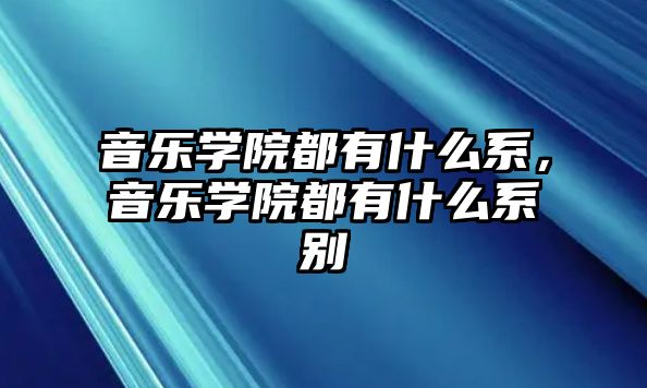 音樂學院都有什么系，音樂學院都有什么系別