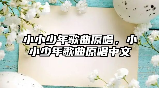 小小少年歌曲原唱，小小少年歌曲原唱中文