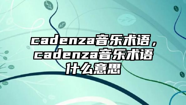 cadenza音樂術語，cadenza音樂術語什么意思