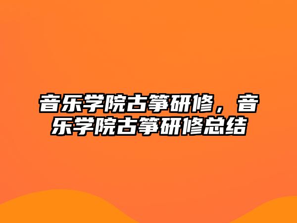 音樂學院古箏研修，音樂學院古箏研修總結