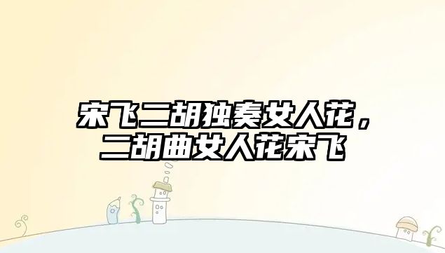 宋飛二胡獨奏女人花，二胡曲女人花宋飛