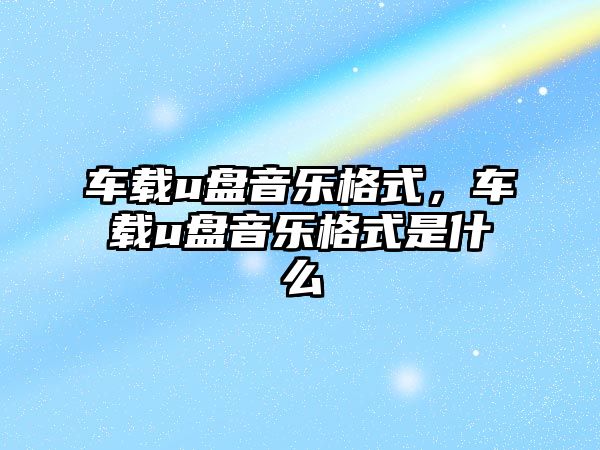 車載u盤音樂格式，車載u盤音樂格式是什么