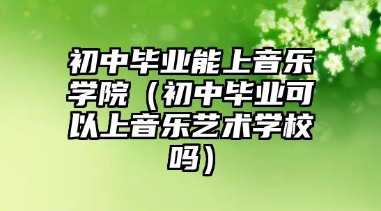 初中畢業能上音樂學院（初中畢業可以上音樂藝術學校嗎）