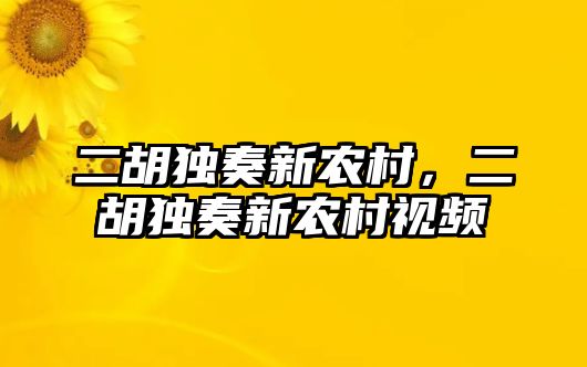 二胡獨奏新農村，二胡獨奏新農村視頻