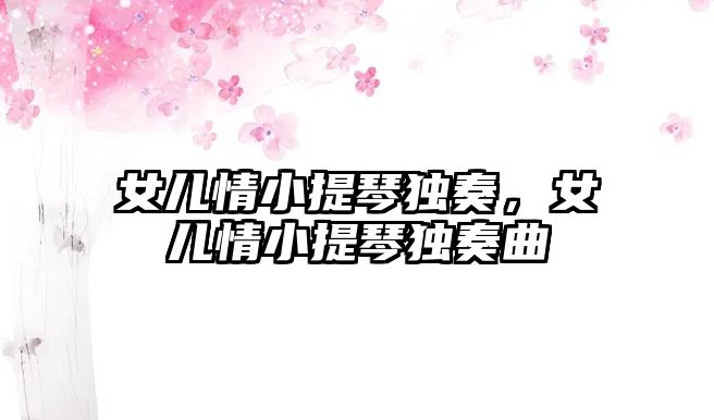 女兒情小提琴獨奏，女兒情小提琴獨奏曲