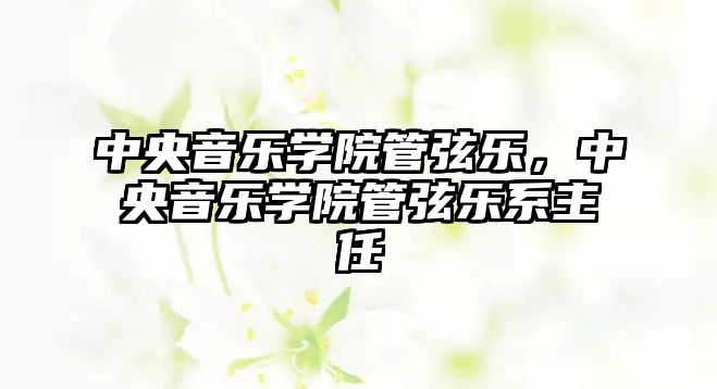 中央音樂學院管弦樂，中央音樂學院管弦樂系主任