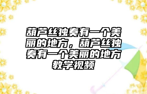 葫蘆絲獨奏有一個美麗的地方，葫蘆絲獨奏有一個美麗的地方教學(xué)視頻