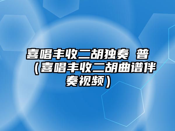 喜唱豐收二胡獨奏簡普（喜唱豐收二胡曲譜伴奏視頻）