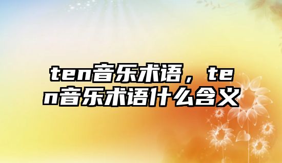 ten音樂術語，ten音樂術語什么含義