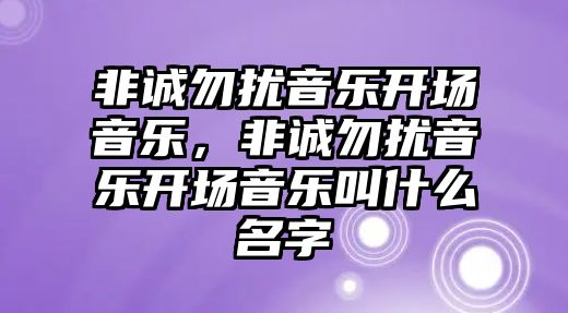 非誠勿擾音樂開場音樂，非誠勿擾音樂開場音樂叫什么名字