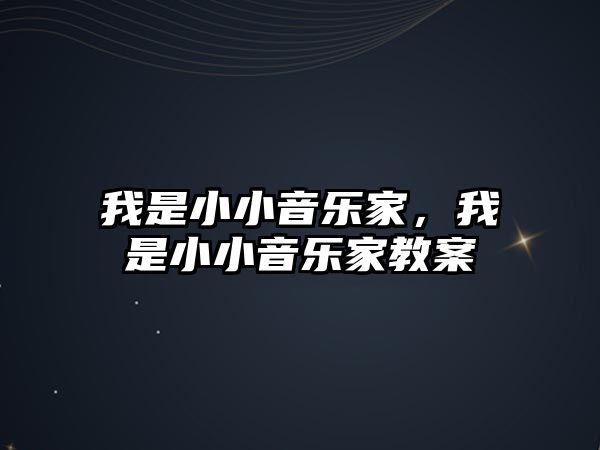 我是小小音樂家，我是小小音樂家教案