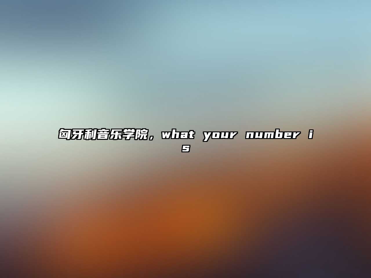 匈牙利音樂學院，what your number is