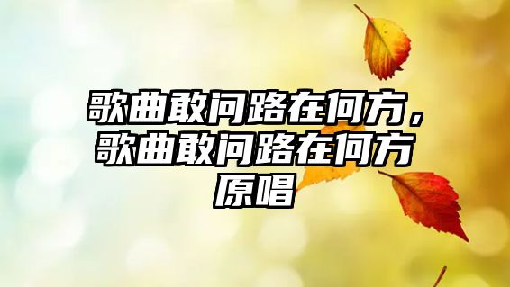 歌曲敢問路在何方，歌曲敢問路在何方原唱