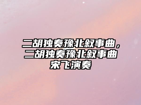 二胡獨奏豫北敘事曲，二胡獨奏豫北敘事曲宋飛演奏