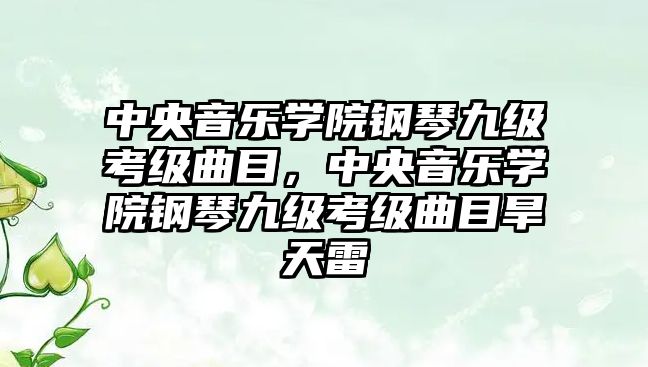 中央音樂學(xué)院鋼琴九級(jí)考級(jí)曲目，中央音樂學(xué)院鋼琴九級(jí)考級(jí)曲目旱天雷