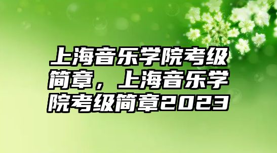 上海音樂學院考級簡章，上海音樂學院考級簡章2023