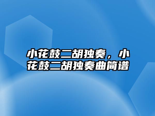 小花鼓二胡獨奏，小花鼓二胡獨奏曲簡譜