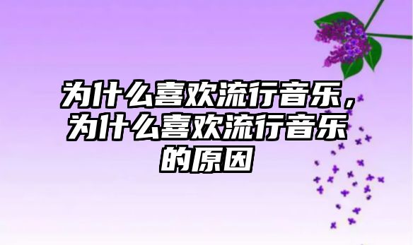 為什么喜歡流行音樂，為什么喜歡流行音樂的原因