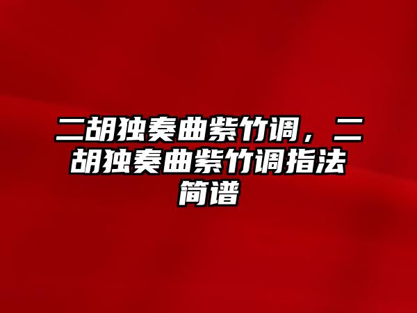 二胡獨奏曲紫竹調，二胡獨奏曲紫竹調指法簡譜