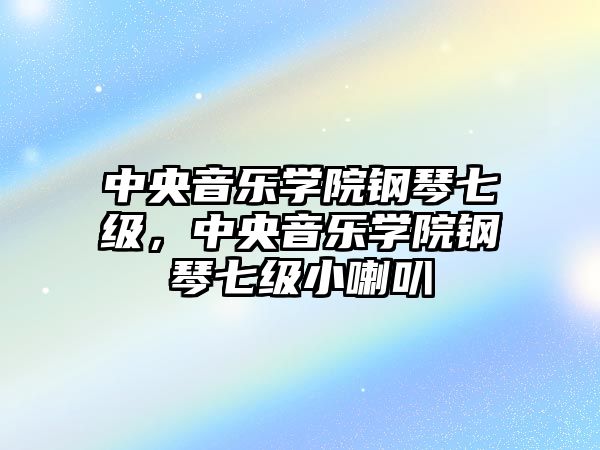 中央音樂學院鋼琴七級，中央音樂學院鋼琴七級小喇叭