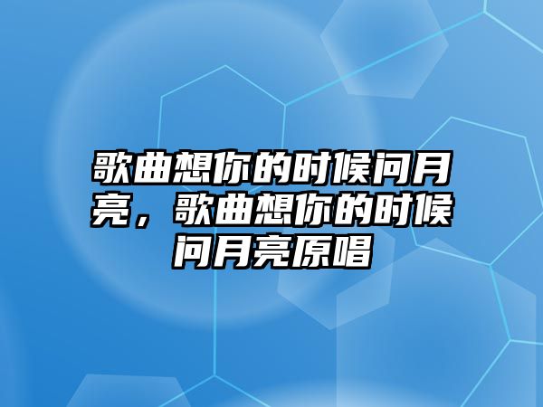 歌曲想你的時候問月亮，歌曲想你的時候問月亮原唱