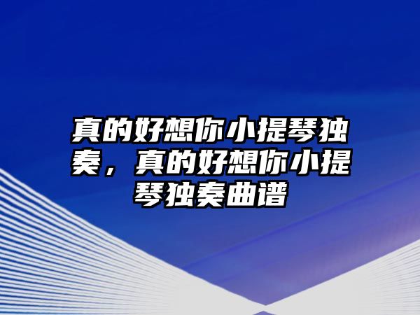 真的好想你小提琴獨奏，真的好想你小提琴獨奏曲譜