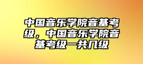 中國音樂學院音基考級，中國音樂學院音基考級一共幾級