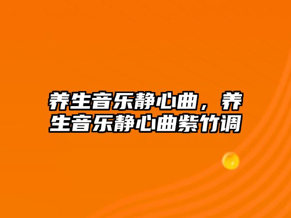 養生音樂靜心曲，養生音樂靜心曲紫竹調