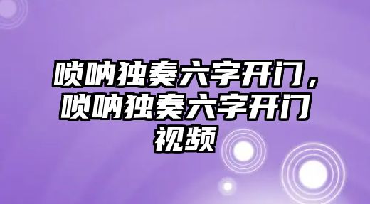 嗩吶獨(dú)奏六字開門，嗩吶獨(dú)奏六字開門視頻