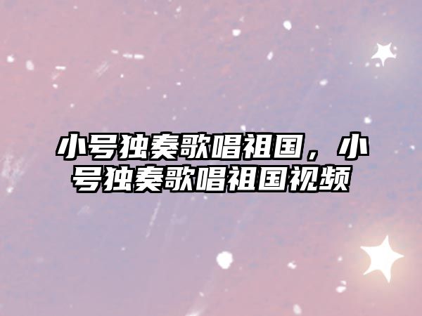 小號獨奏歌唱祖國，小號獨奏歌唱祖國視頻