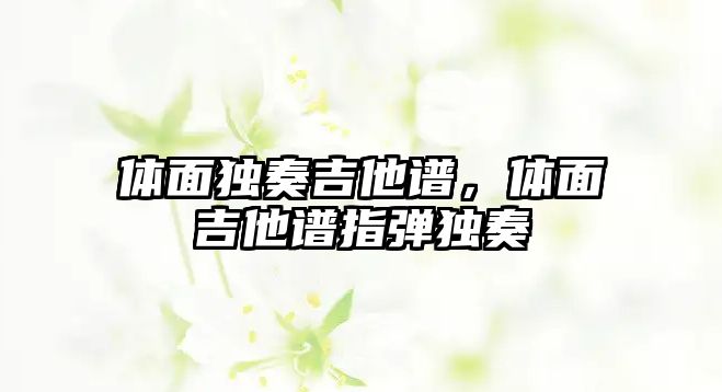 體面獨奏吉他譜，體面吉他譜指彈獨奏