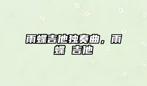 雨蝶吉他獨奏曲，雨蝶 吉他