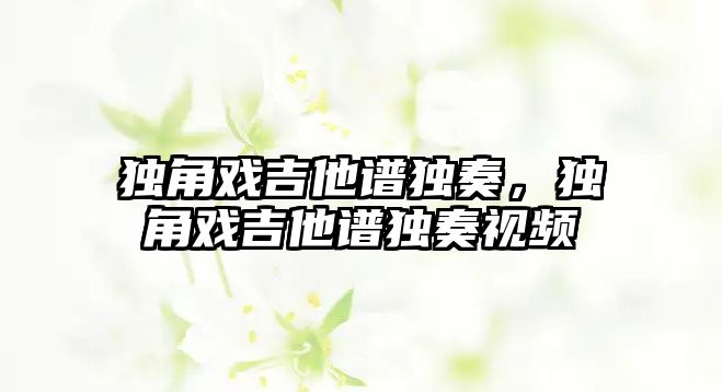 獨角戲吉他譜獨奏，獨角戲吉他譜獨奏視頻