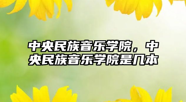 中央民族音樂學院，中央民族音樂學院是幾本