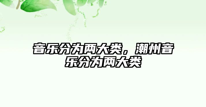 音樂分為兩大類，潮州音樂分為兩大類