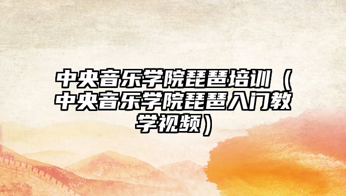 中央音樂學(xué)院琵琶培訓(xùn)（中央音樂學(xué)院琵琶入門教學(xué)視頻）