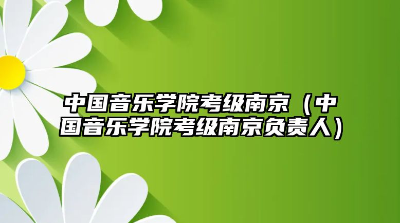 中國音樂學院考級南京（中國音樂學院考級南京負責人）