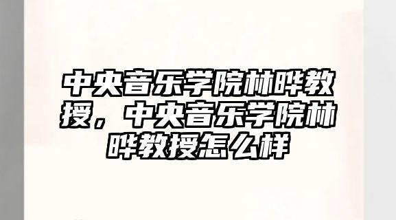 中央音樂學院林曄教授，中央音樂學院林曄教授怎么樣